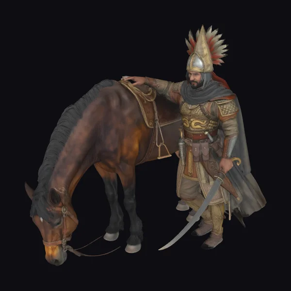 Ancient Warrior with Horse
