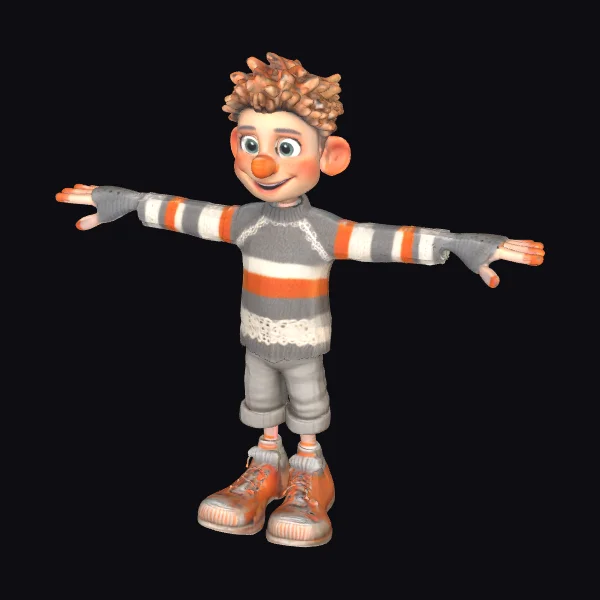 Cartoon Boy in Sweater