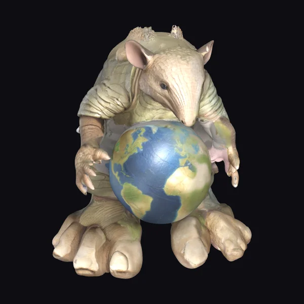 Armadillo Holding Globe