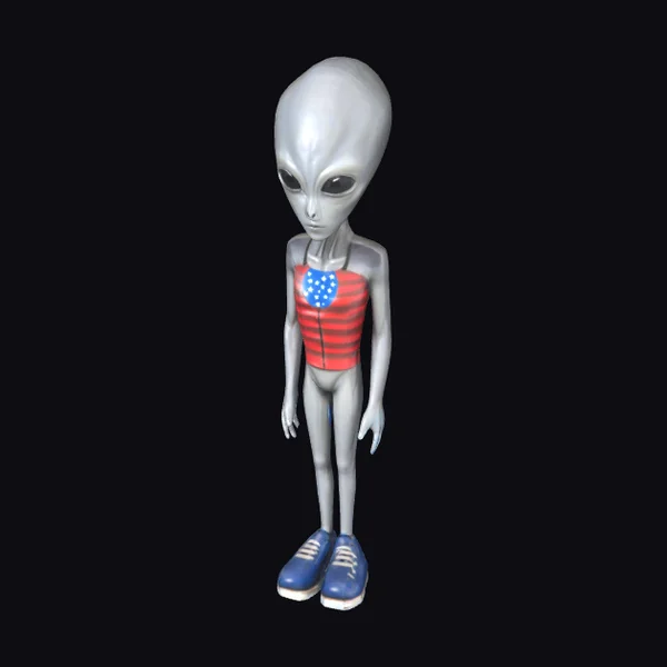 Alien in American Outfit