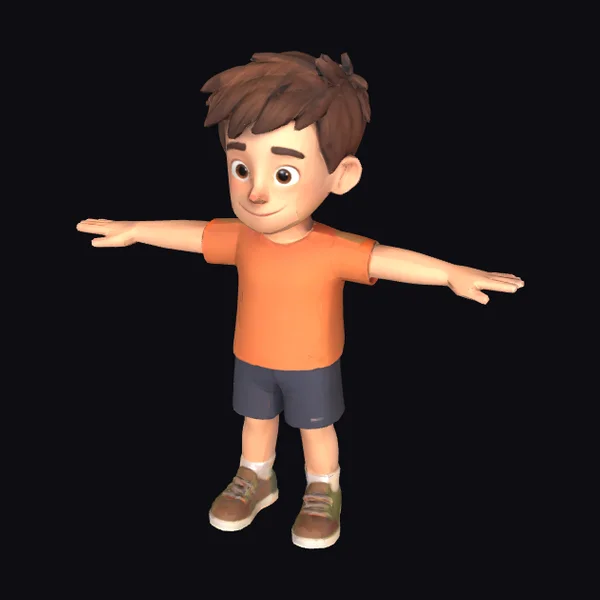 Animated Boy in T-Pose