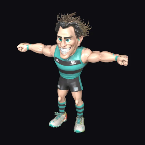 Smiling Football Player Figurine