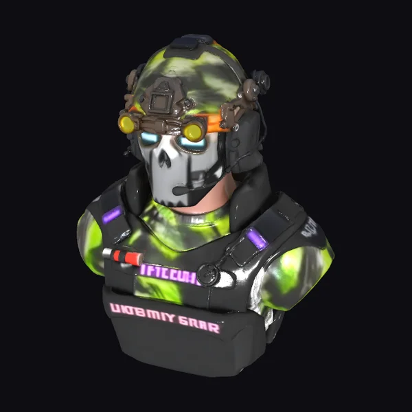 Camo Skull Helmet Character