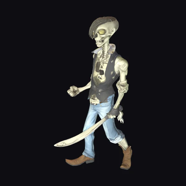 Zombie Cowboy Skeleton
