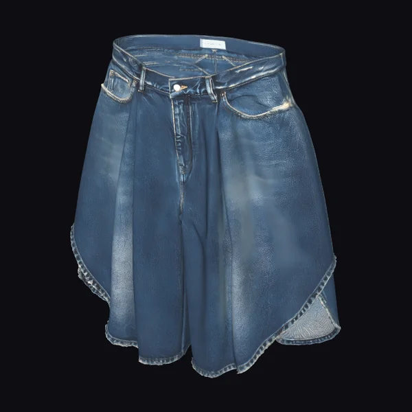 Asymmetrical Denim Skirt