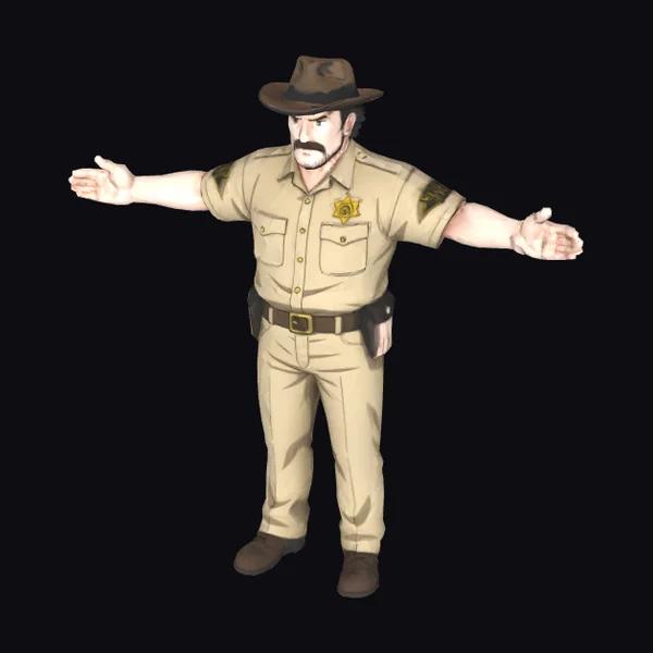Anime Style Sheriff Character