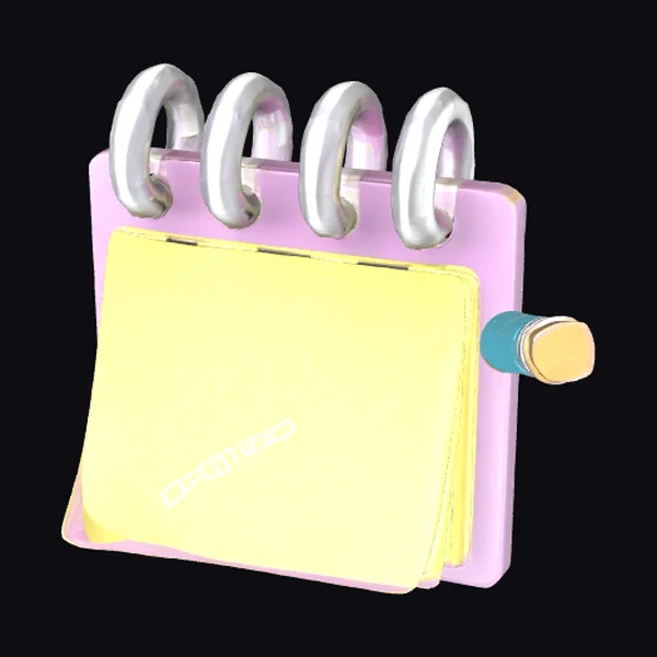 Pink Notebook with Pencil
