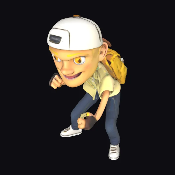 Cartoon Backpacker Boy