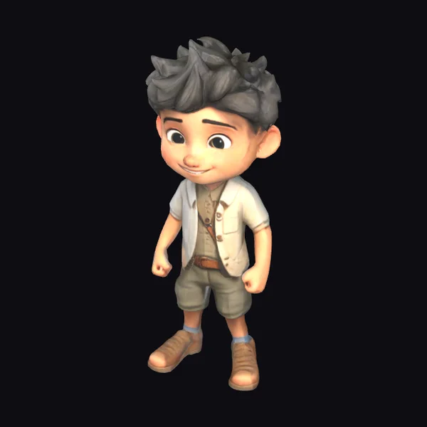 Cartoon Explorer Boy