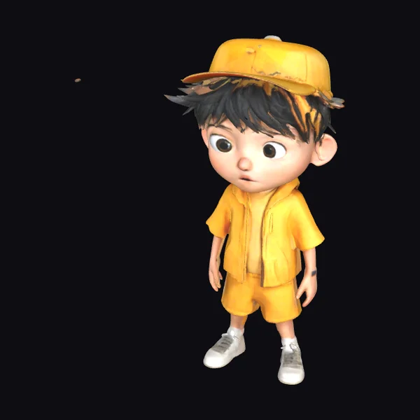 Cartoon Kid in Yellow
