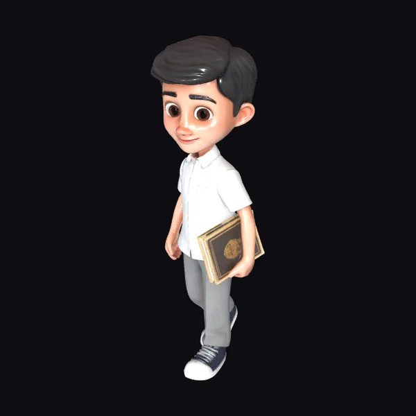 Young Boy with Books