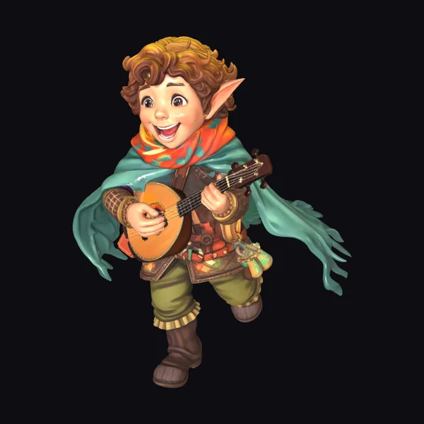 Elf Musician with Lute