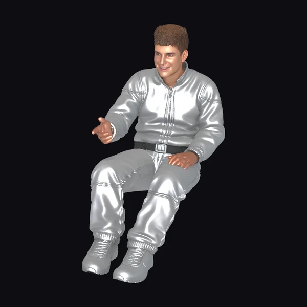 Man in Silver Space Suit