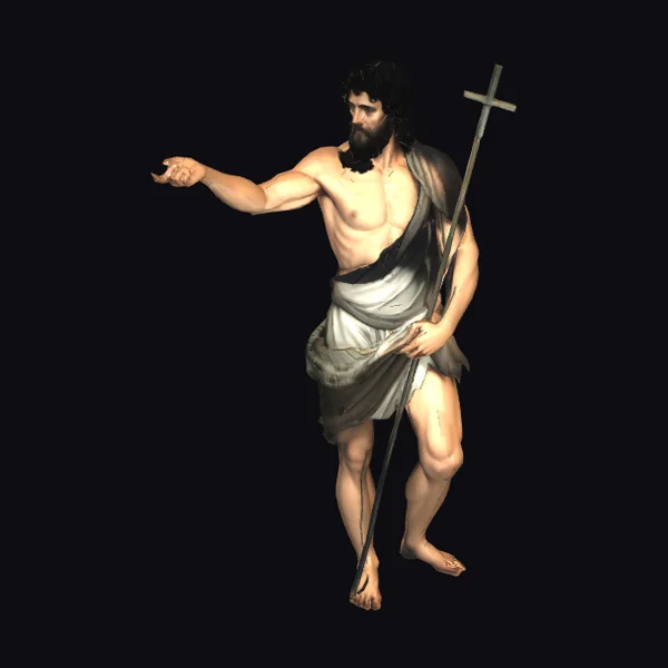 Barefoot Man with Cross