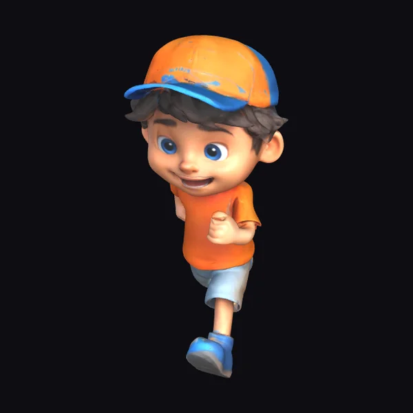 Cartoon Boy in Motion