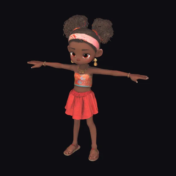 Young Girl in Orange Outfit