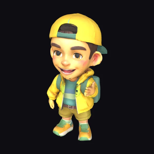 Smiling Young Adventurer Boy