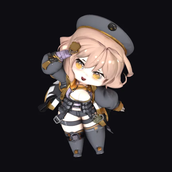 Anime Girl Military Outfit