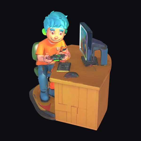 Boy with Gaming Console