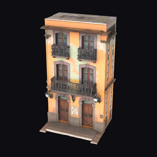 Pastel Portuguese Building Facade