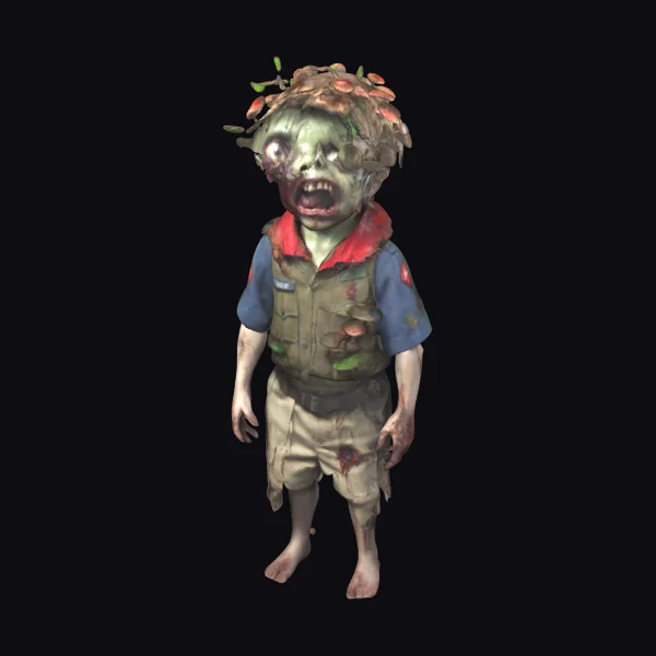 Zombie Child with Mushrooms