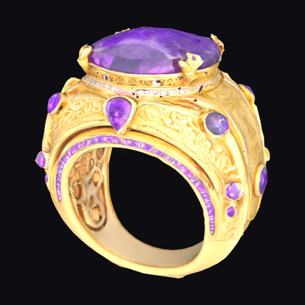 Gold Ring with Amethyst
