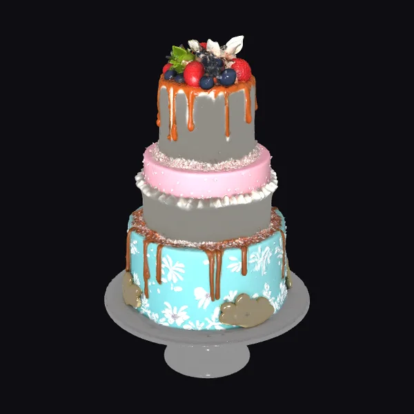 Tiered Cake with Berries