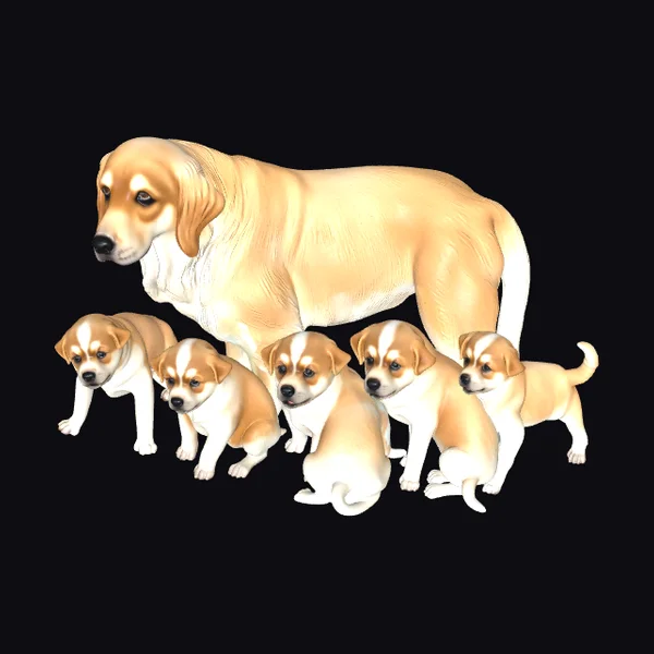 Beagle Dog Family Group