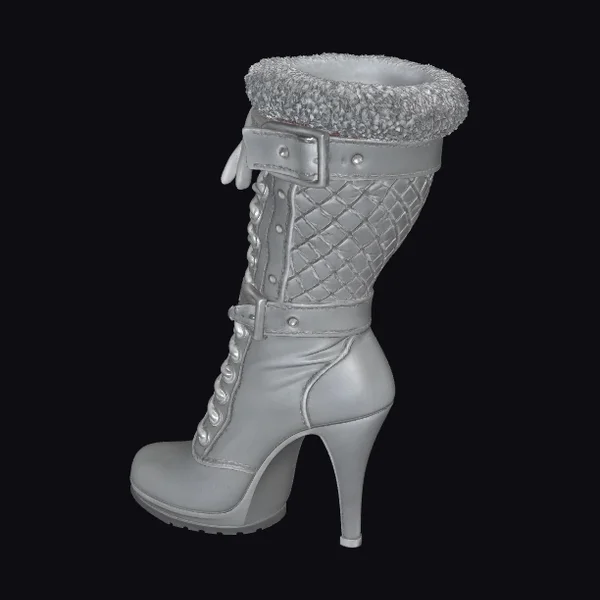 Fur-Lined Lace-Up Boot