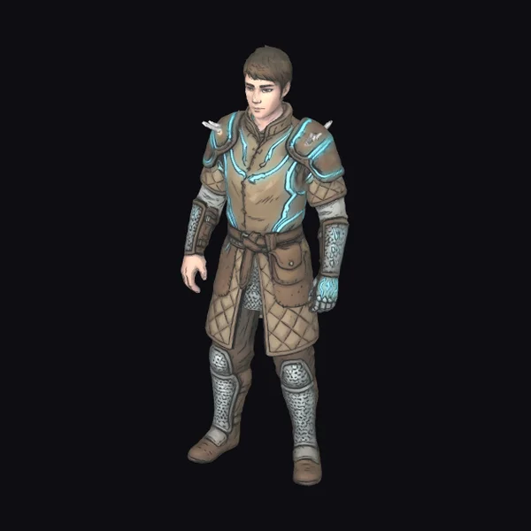 Armored Knight in Blue Accents