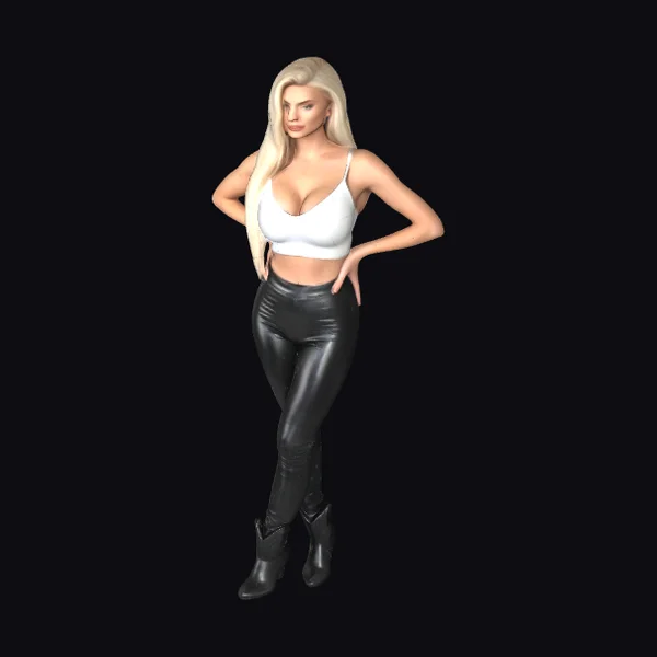 Blonde Woman in Leather