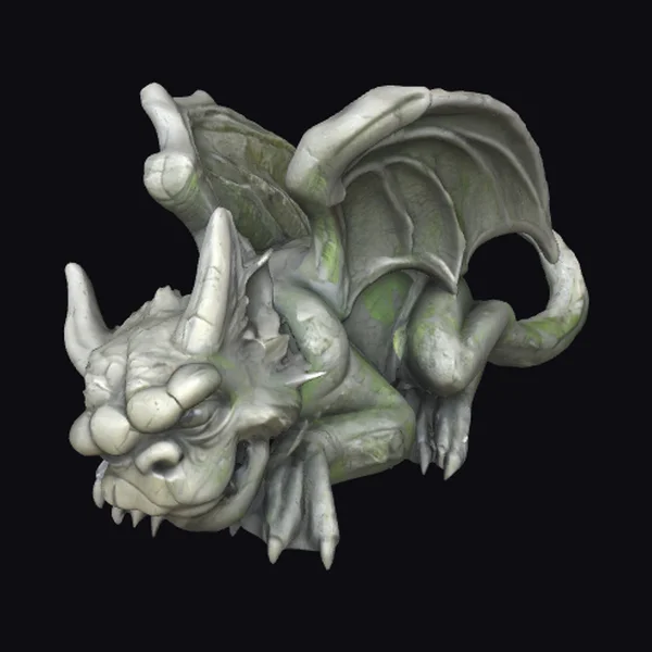 Fallen Stone Gargoyle Statue