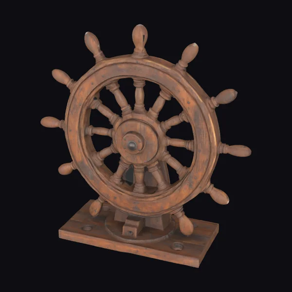 Large Wooden Ship Wheel