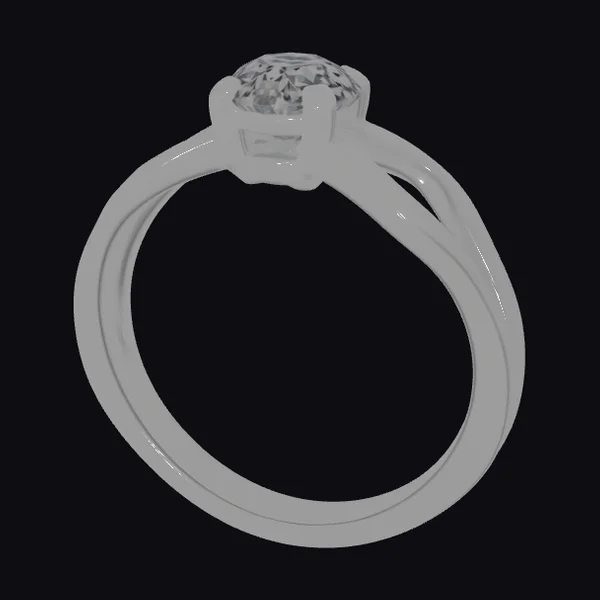 Curved Diamond Solitaire Ring