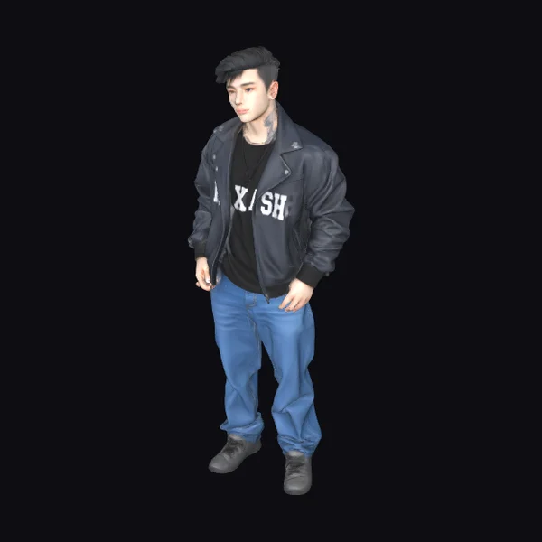 Asian Teen Boy in Jacket