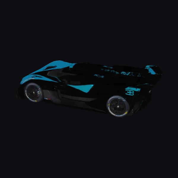 Black and Blue Sports Car