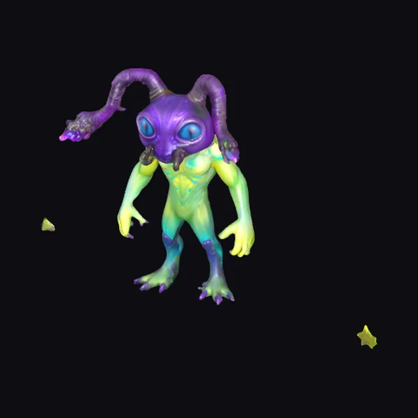 Alien with Horns and Tail