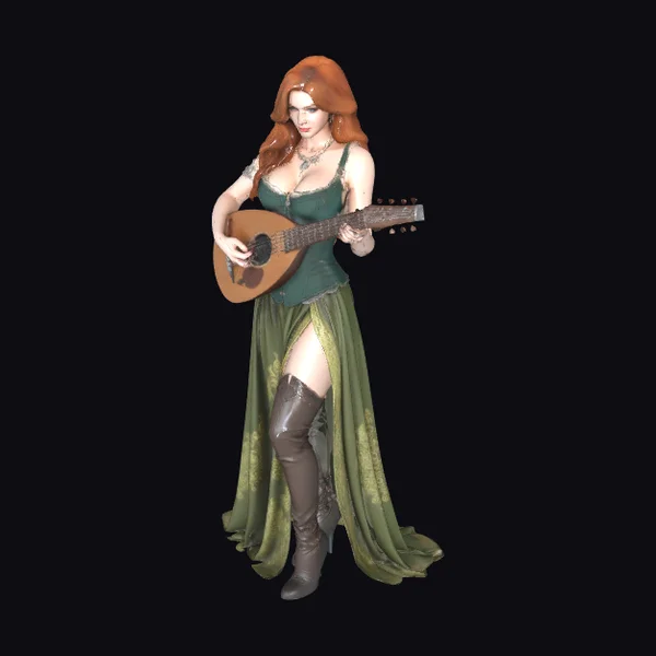 Woman Playing Lute
