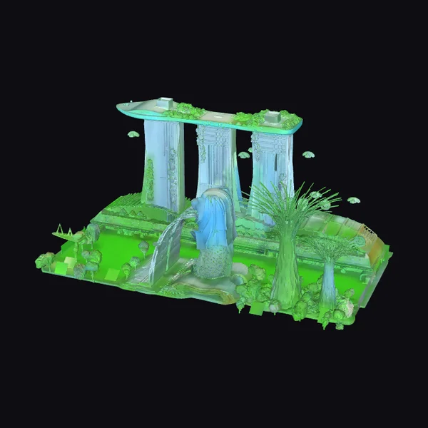 Ancient Temple Ruins Scene