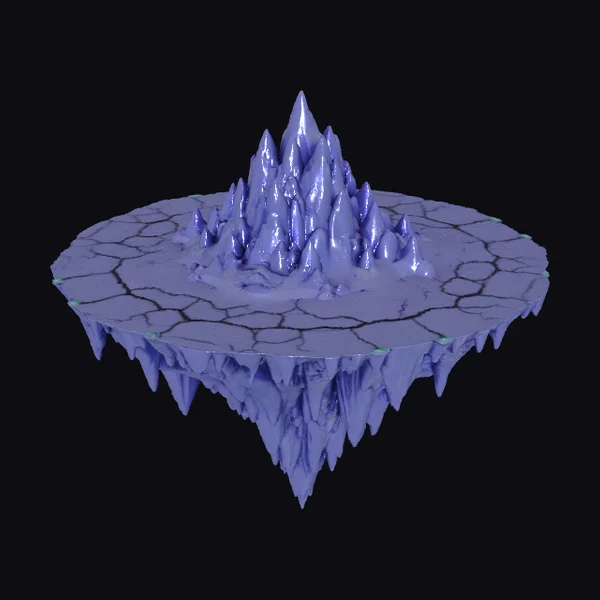 Floating Purple Rocky Island