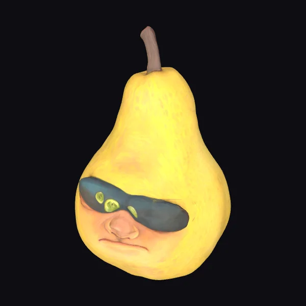 Pear with Face Mask
