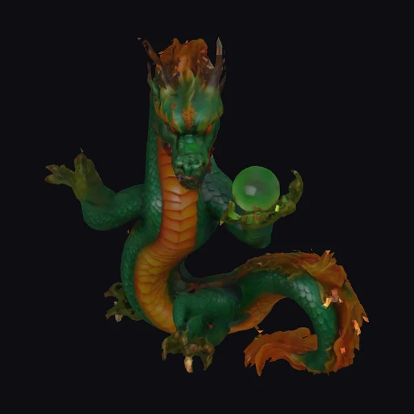 Emerald Dragon with Pearl