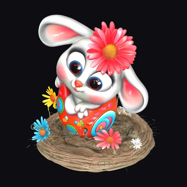 Easter Bunny Floral Egg