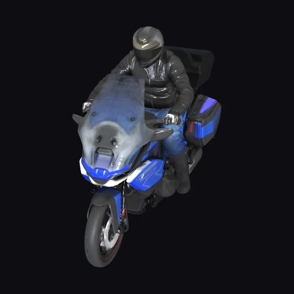 Biker with Shark Motorcycle