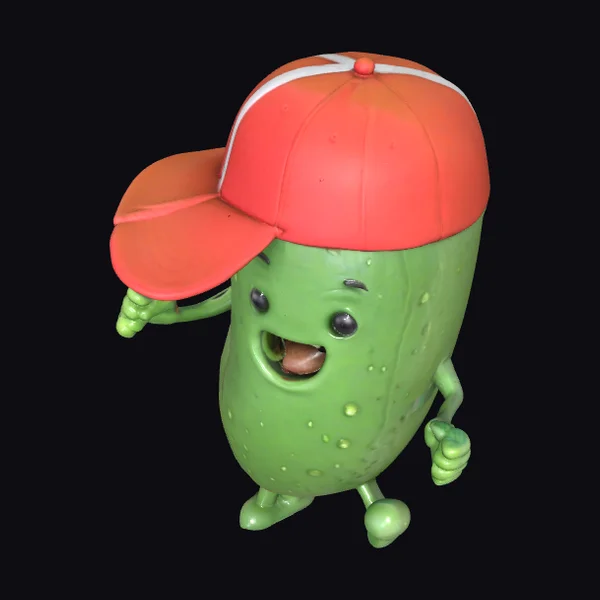 Walking Pickle in Cap