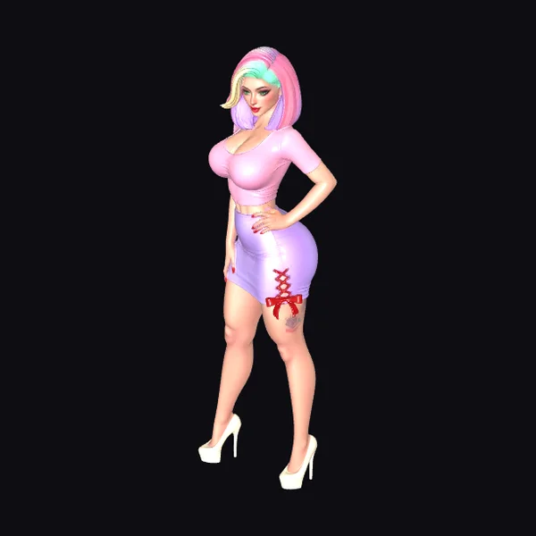 Pink Blonde Pinup Girl