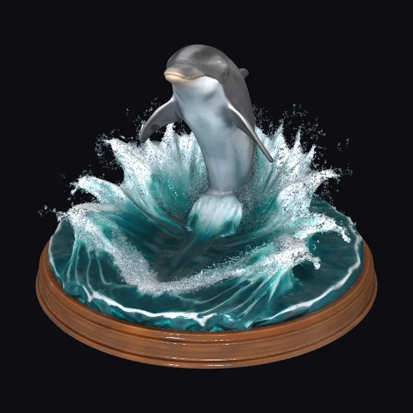 Dolphin Leaping Out Water