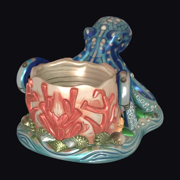 Octopus Coral Desk Organizer