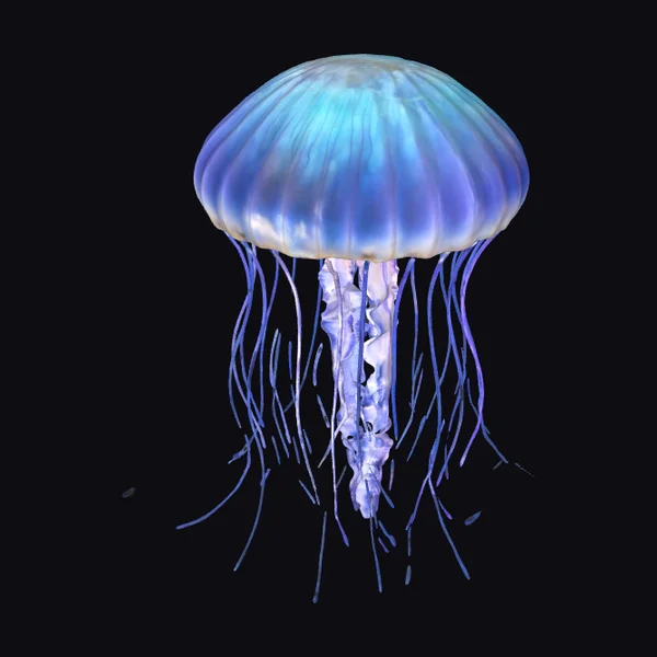 Swaying Blue Jellyfish
