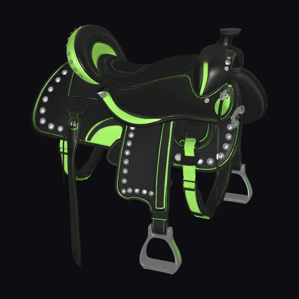 Black Ostrich Saddle